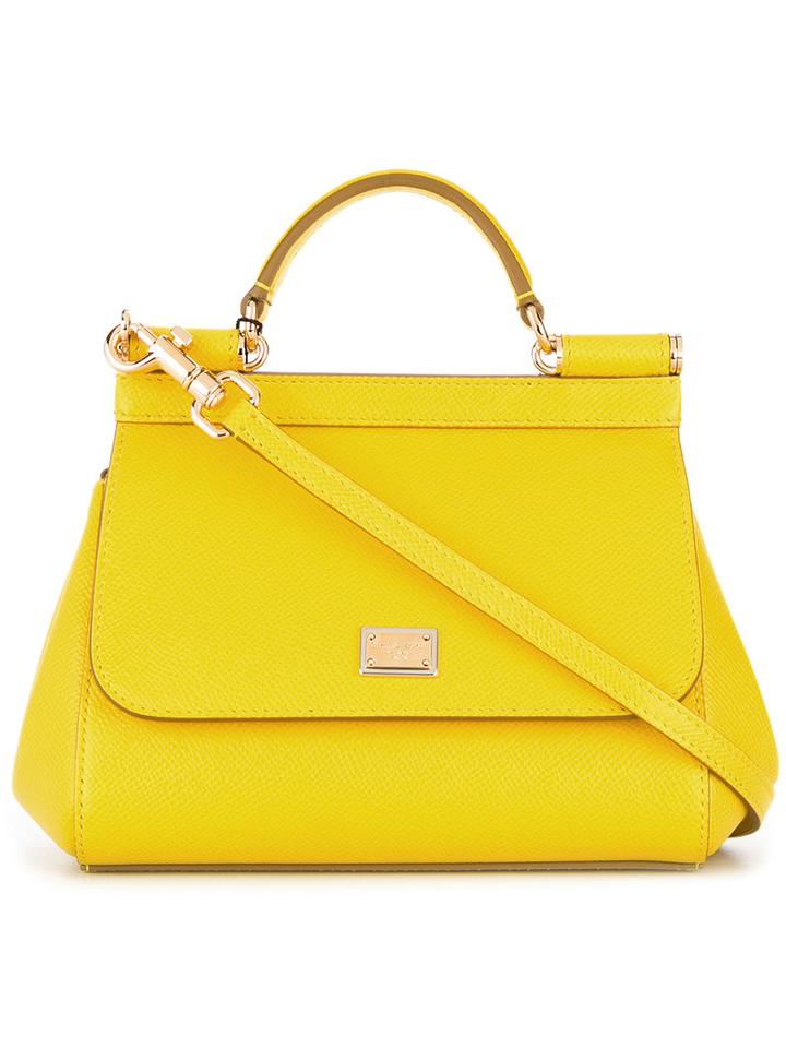 Dolce & Gabbana - Small Sicily Tote - Women - Calf Leather - One Size, Women's, Yellow/orange, Calf Leather