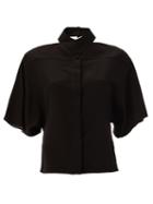 Maison Margiela Cut Out Detail Shirt, Women's, Size: 40, Black, Silk