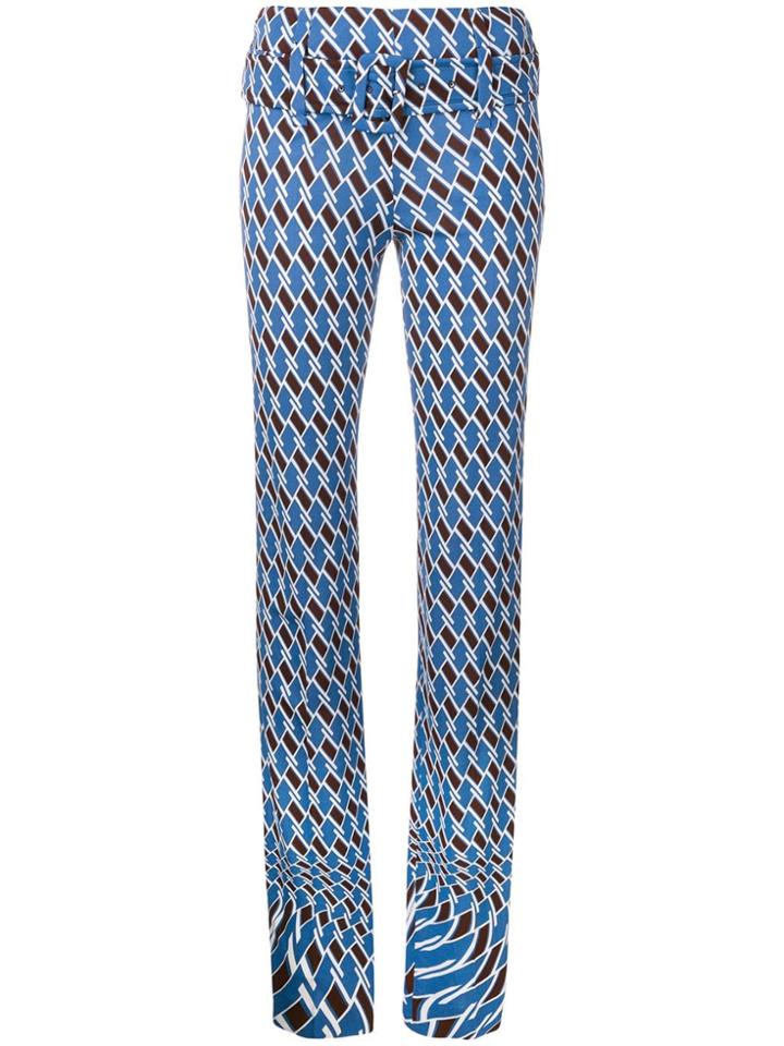 Prada Geometric Printed Trousers - Blue