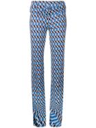 Prada Geometric Printed Trousers - Blue