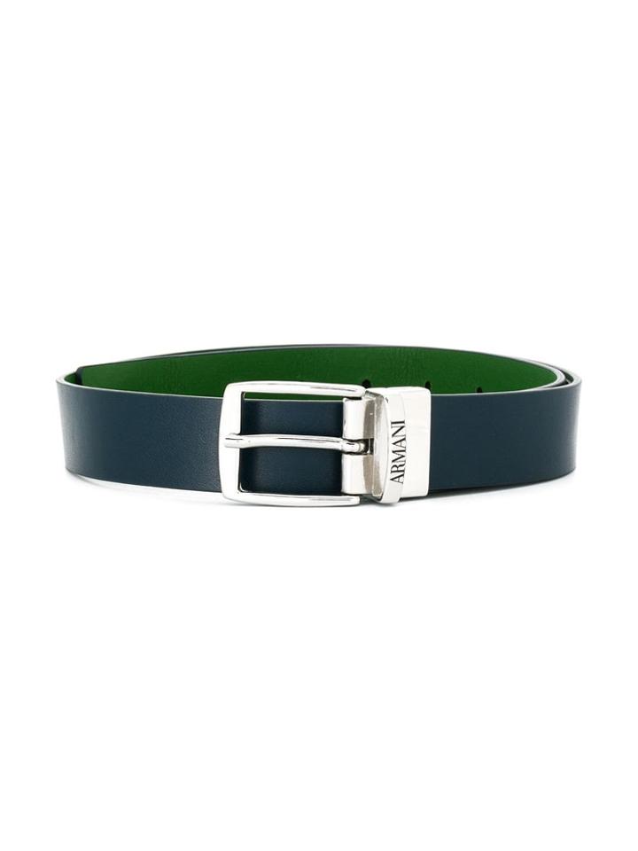 Emporio Armani Kids Teen Engraved Logo Belt - Blue