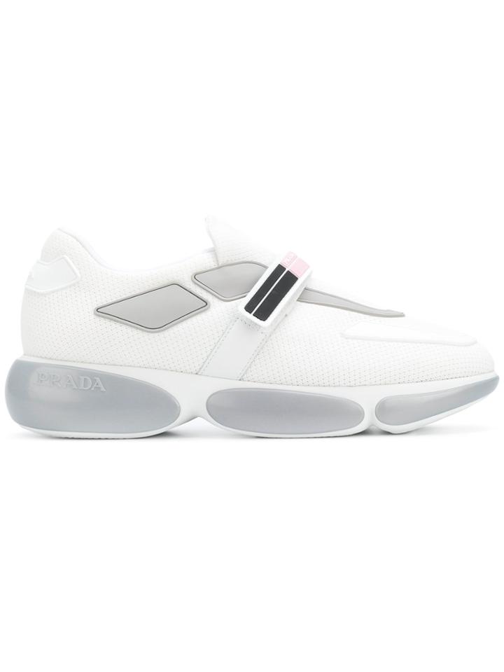 Prada Touch Strap Logo Sneakers - White