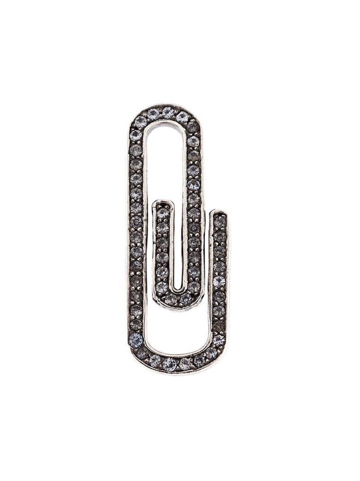 Vivienne Westwood 'darius' Paperclip Stud Earring, Adult Unisex, Metallic