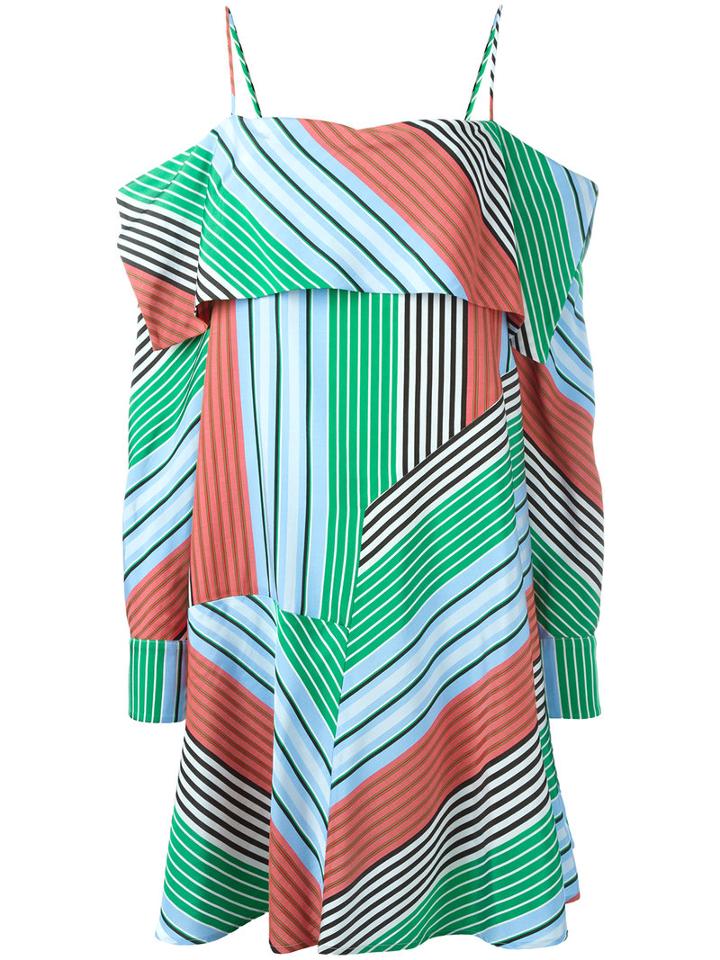 Msgm Off Shoulder Dress, Women's, Size: 40, Polyester/cotton/viscose