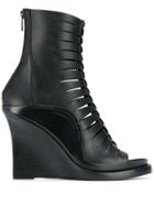 Ann Demeulemeester Braided Front Wedge Boots - Black