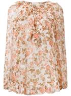 Zimmermann Rose Print Ruffle Trim Blouse - Multicolour