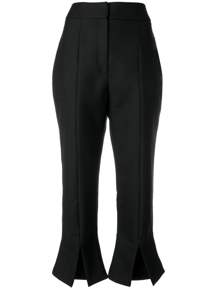 Jacquemus Slit Hem Cropped Pants - Black