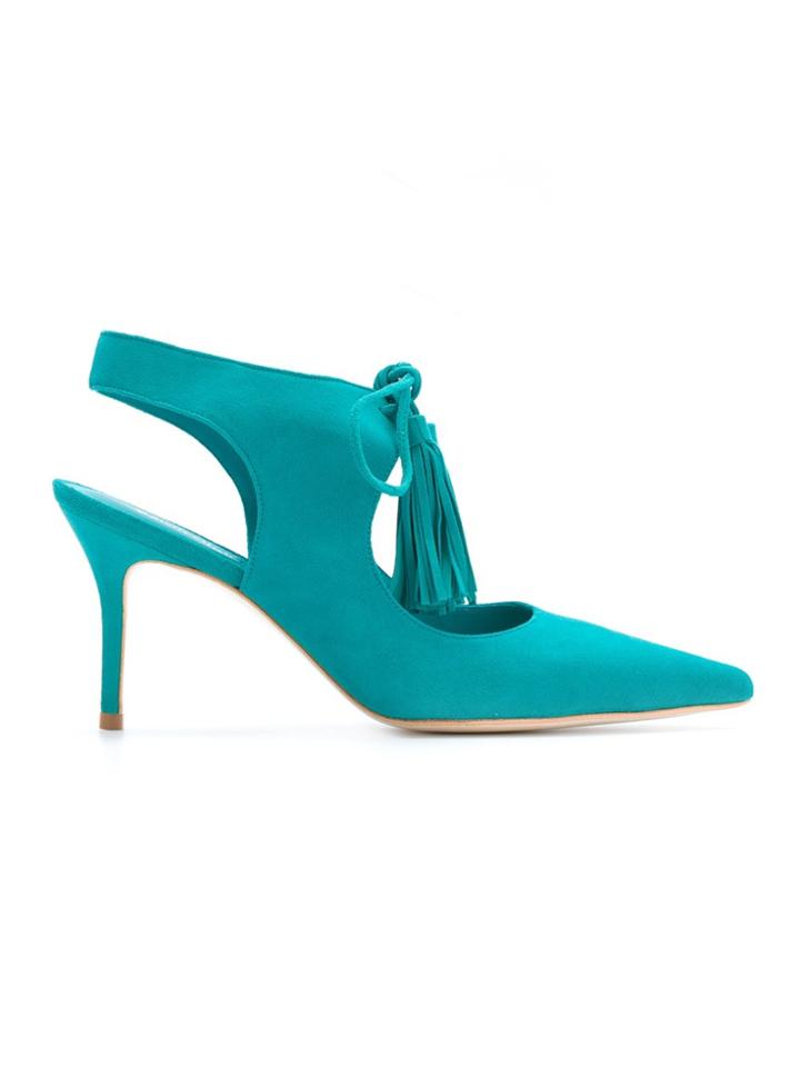 Sarah Chofakian Pointed Toe Pumps - Blue