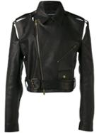 Y / Project - Cropped Biker Jacket - Men - Horse Leather - Xs, Black, Horse Leather