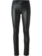 Helmut Lang Skinny Trousers, Women's, Size: 6, Black, Lamb Skin/cotton