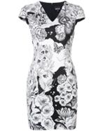 Just Cavalli - Embroidered Fitted Dress - Women - Spandex/elastane/viscose - 2, White, Spandex/elastane/viscose
