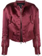 Rokh Zip Detail Bomber Jacket - Red
