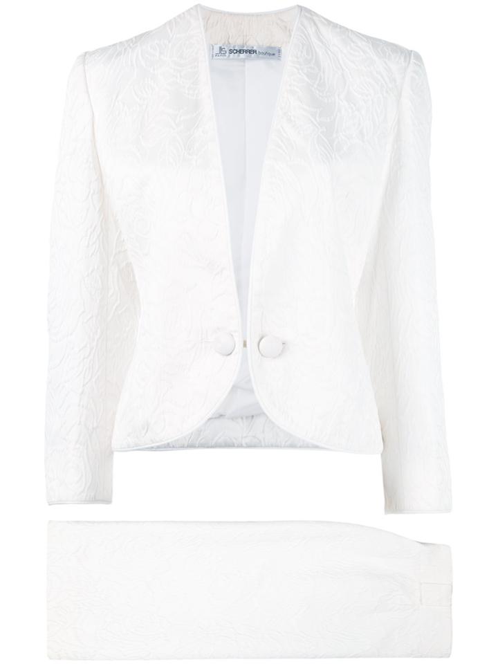Jean Louis Scherrer Vintage Two-piece Skirt Suit - White