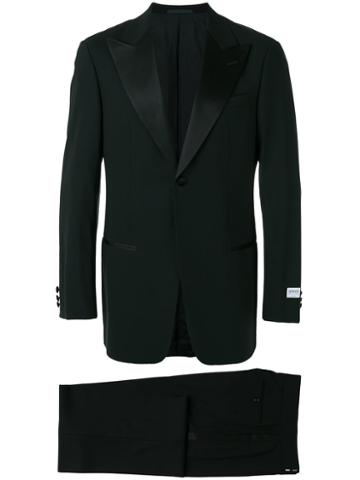 Armani Collezioni Peaked Lapels Two-piece Suit, Size: 48, Black, Viscose/spandex/elastane/wool
