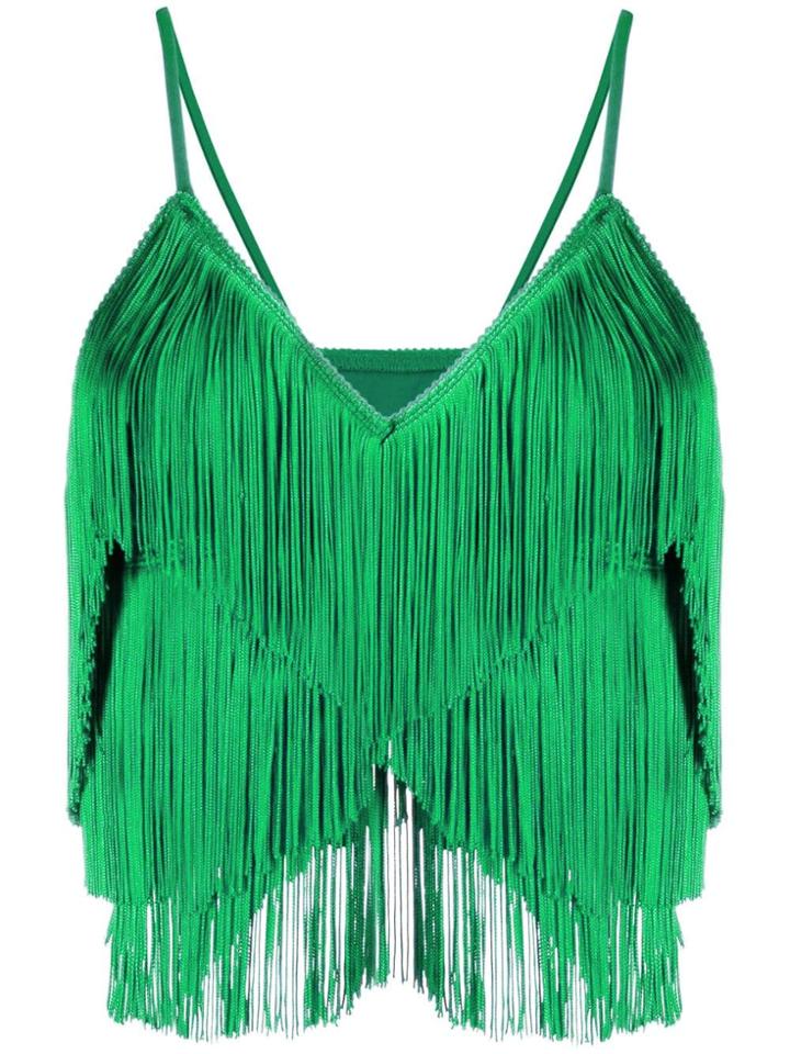 Norma Kamali Fringed Camisole - Green