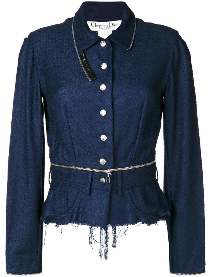 Christian Dior Vintage Ripped Style Jacket - Blue