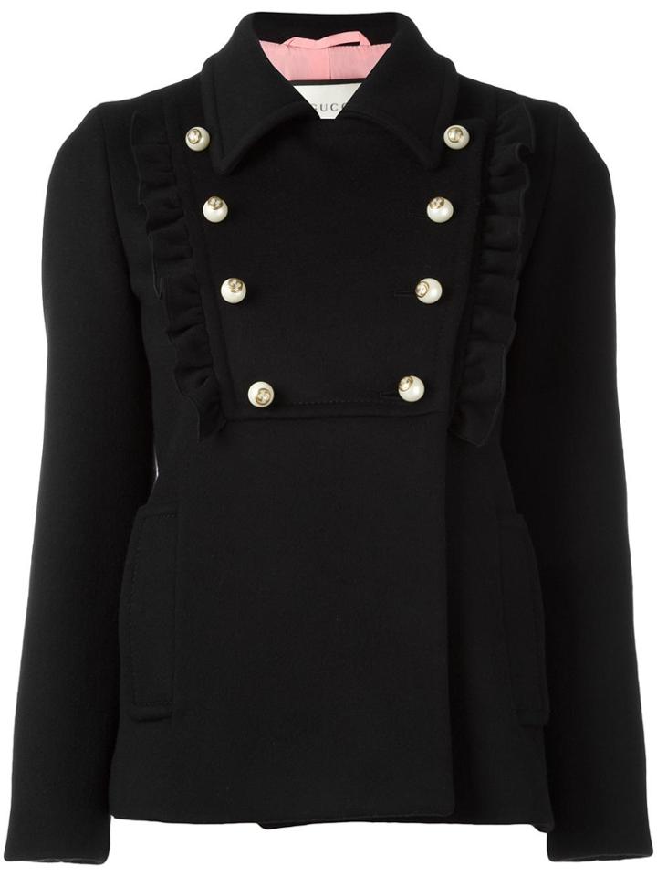 Gucci Ruffle Detail Jacket - Black