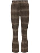 Sprwmn Flared Cropped Suede Trousers - Grey