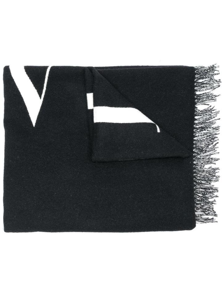Valentino Vltn Wide Scarf - Black