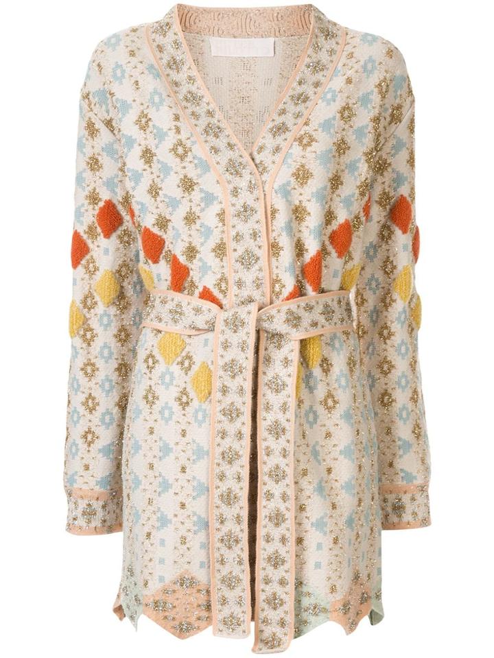 Peter Pilotto Solitaire Belted Wrap Cardigan - Neutrals