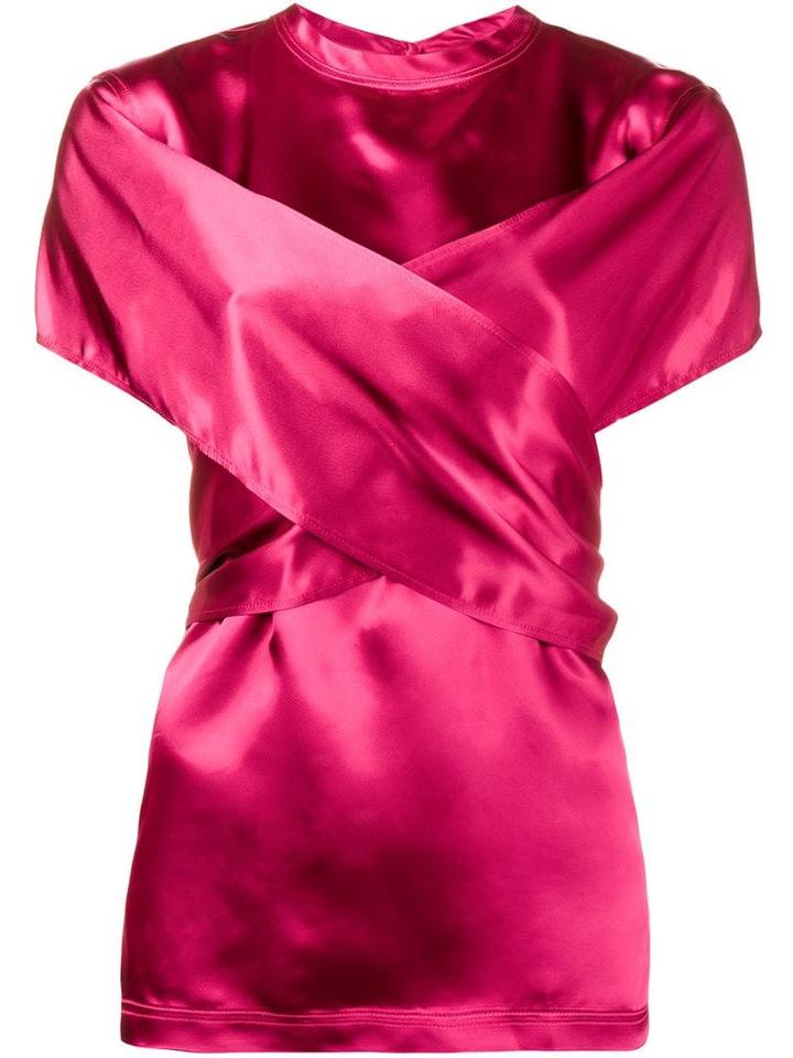 Sies Marjan Wrap Front Short Sleeve Blouse - Pink