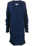 Mm6 Maison Margiela V-neck Knitted Dress - Blue