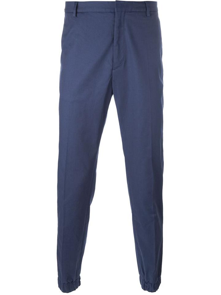 Kenzo Tapered Trousers, Men's, Size: 46, Blue, Cotton/spandex/elastane