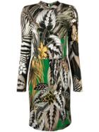 Just Cavalli Tropical-print Pencil Dress - Green