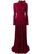 Elisabetta Franchi Sparkled Pleated Gown - Red
