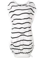 Y-3 Striped Sweatshirt Dress - White