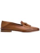 Santoni Tassel Detail Slippers - Brown