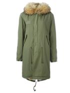 Mr & Mrs Italy Raccoon And Coyote Fur Lined Parka - Green