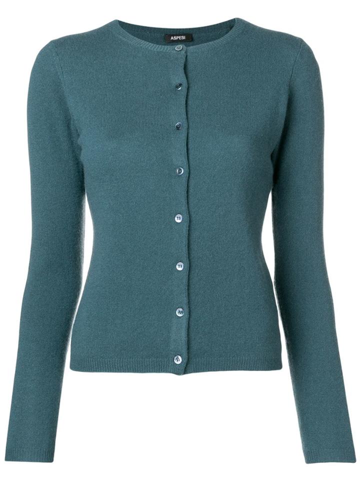 Aspesi Cashmere Fitted Cardigan - Blue