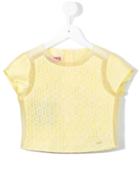 Valmax Kids - Printed Sheer Blouse - Kids - Polyamide/polyester - 5 Yrs, Yellow/orange