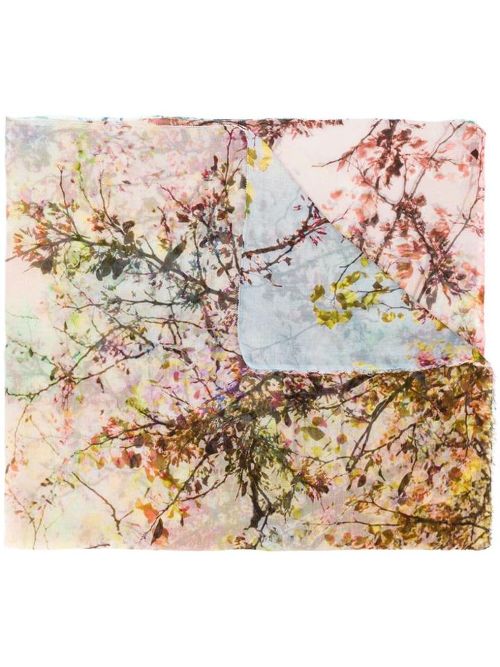 Faliero Sarti Spring Frayed Edge Scarf - Green