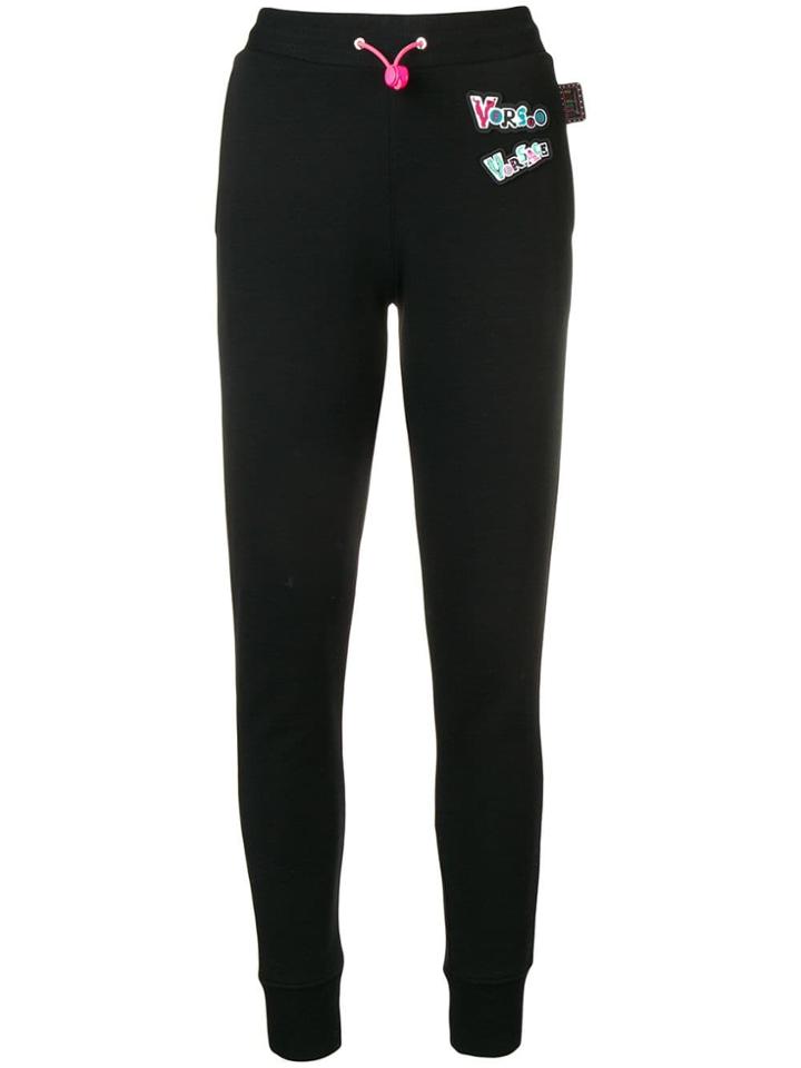 Versus Logo Patch Track Trousers - Black