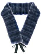 Alberto Biani Faux Fur Quilted Scarf - Blue