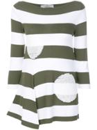 D.exterior Striped Sweater - White
