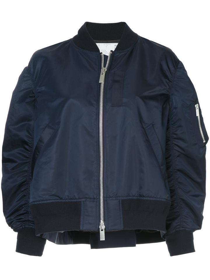 Sacai Zipped Bomber Jacket - Blue