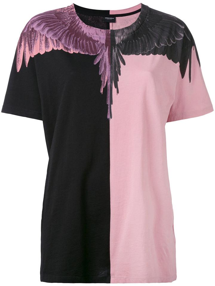 Marcelo Burlon County Of Milan - Block Print T-shirt - Women - Cotton - Xs, Pink/purple, Cotton