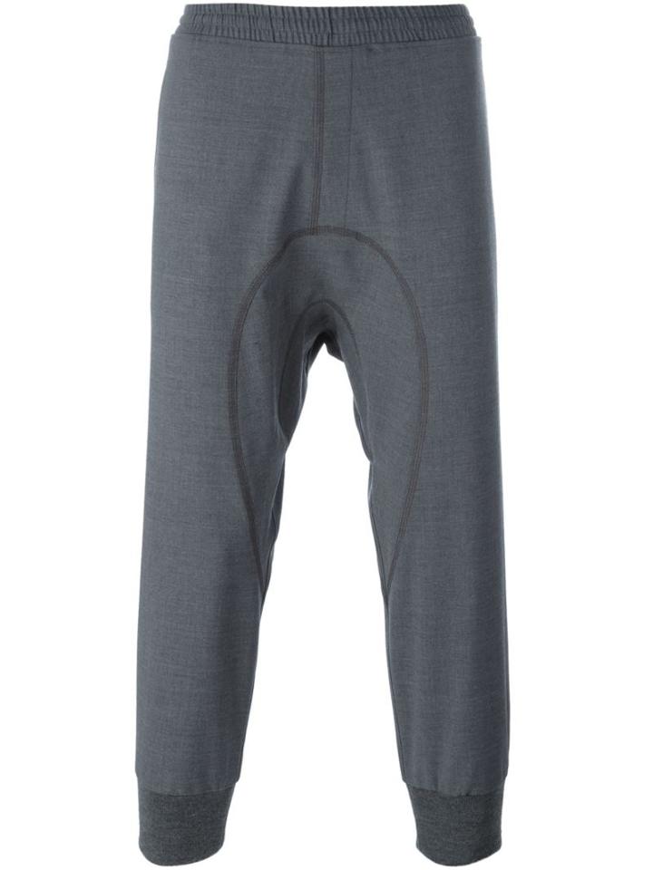 Neil Barrett Gathered Ankle Track Pants, Men's, Size: 46, Grey, Cotton/polyester/spandex/elastane/virgin Wool