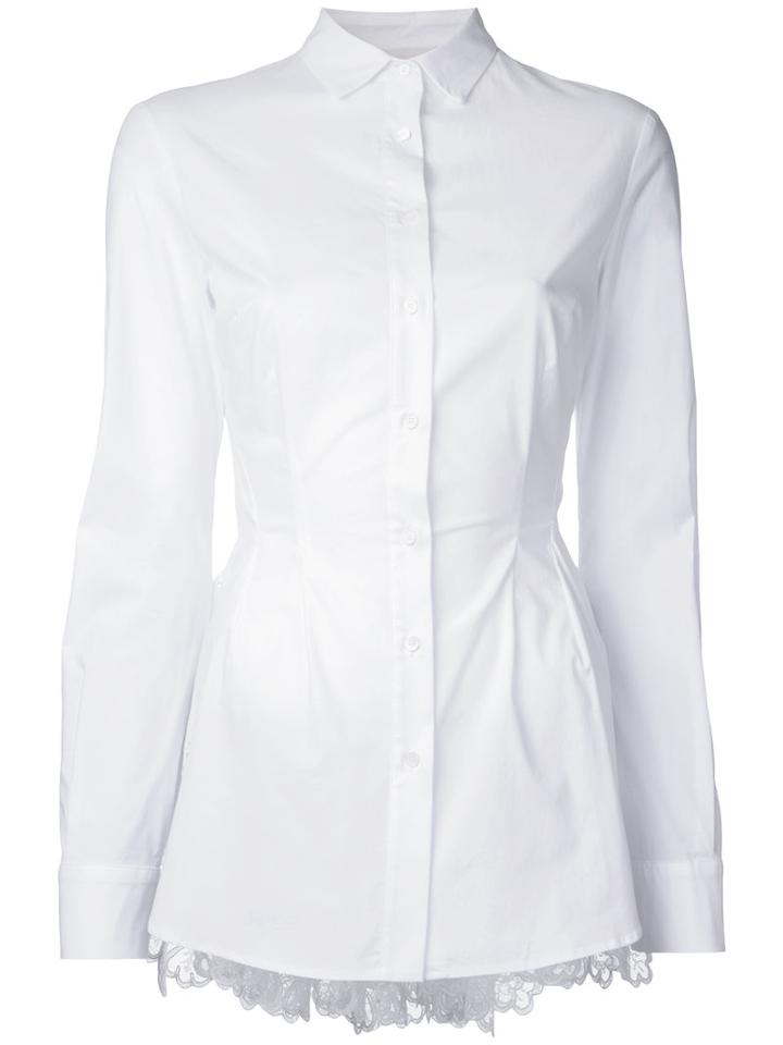 Ruffled Back Shirt - Women - Cotton/spandex/elastane - 44, White, Cotton/spandex/elastane, Antonio Berardi