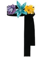 Attico Sequinned Floral Belt - Black