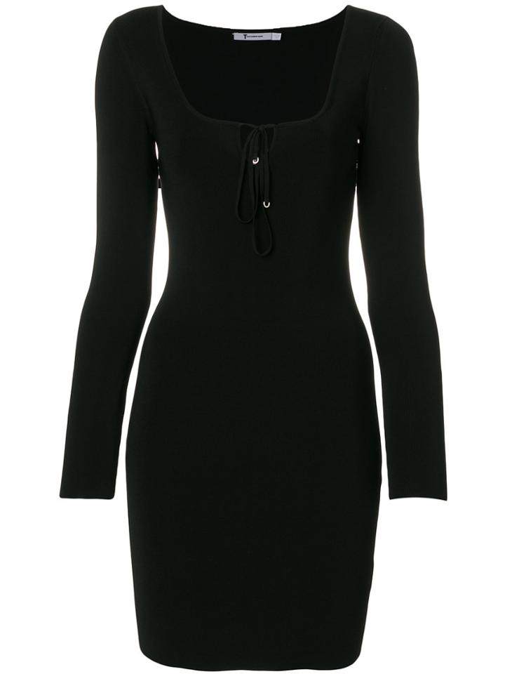 T By Alexander Wang Fitted Scoop Dress - Black