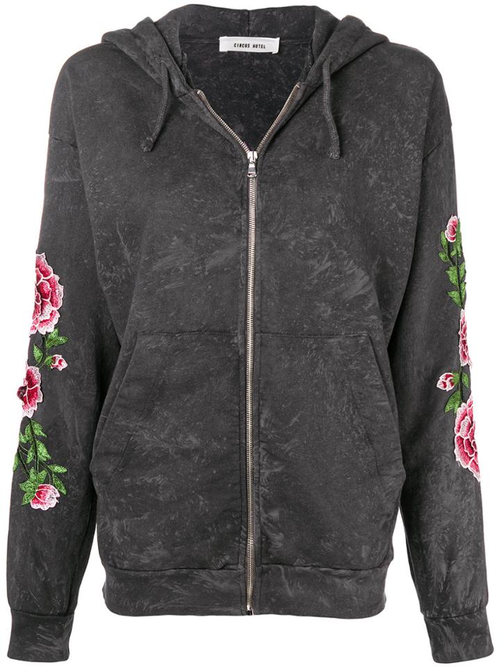 Circus Hotel Embroidered Tie Dye Hoodie - Black