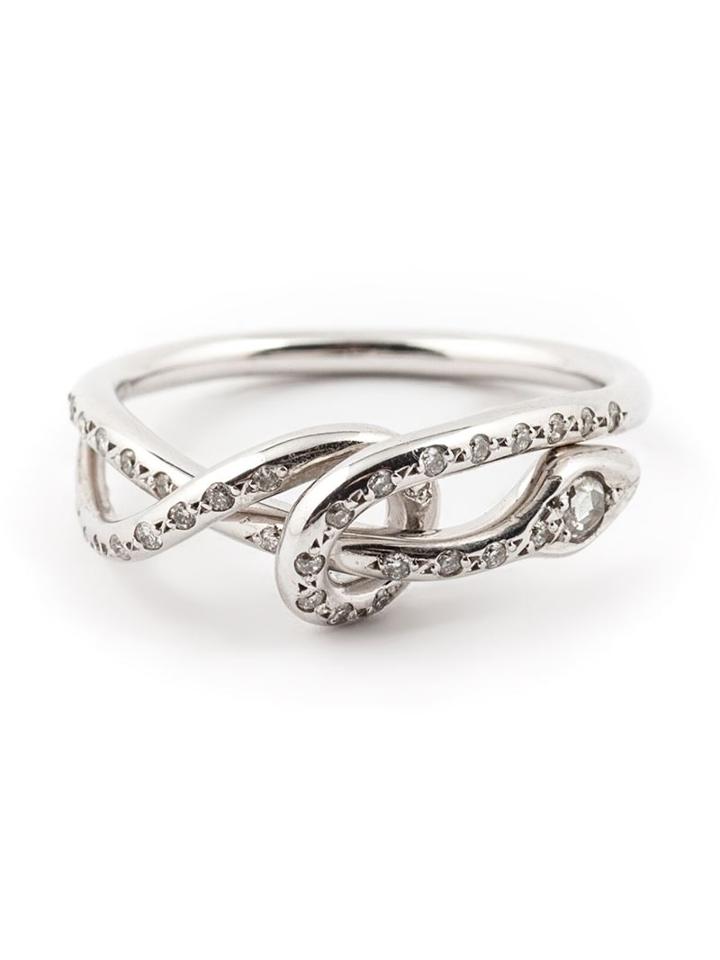 Ileana Makri Python Ring, Women's, Size: 6 1/2, Metallic, Diamond/18kt White Gold