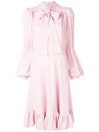 Giambattista Valli Neck-tied Flared Dress - Pink