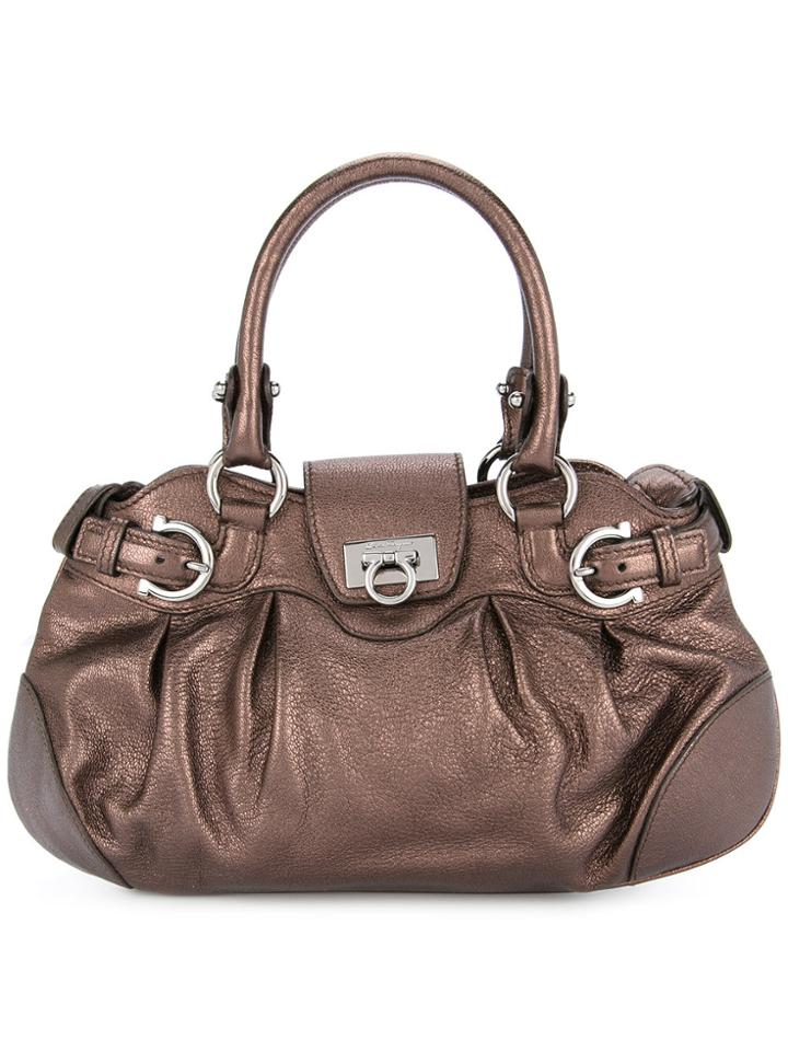 Salvatore Ferragamo Vintage Gancini Metallic Handbag