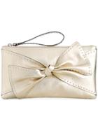 Red Valentino Studded Bow Clutch - Metallic