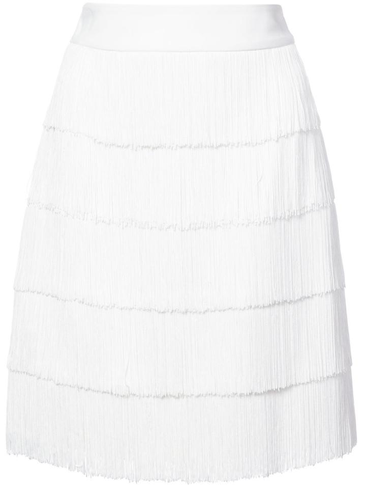 Stella Mccartney - Tassled Skirt - Women - Spandex/elastane/acetate/viscose - 40, White, Spandex/elastane/acetate/viscose